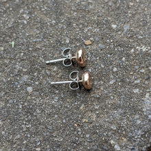 Load image into Gallery viewer, 9ct rose gold squashed blob studs