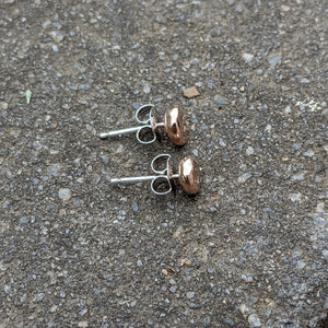 9ct rose gold squashed blob studs