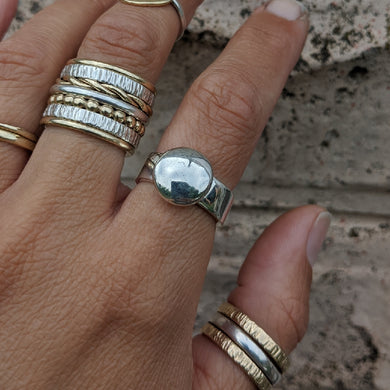 Sterling Silver blob ring size P 1/2