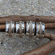 Load image into Gallery viewer, Sterling silver and yellow gold spinning ring size S1/2