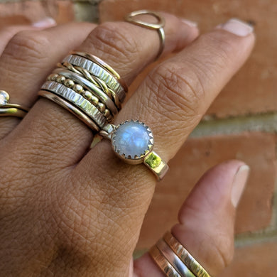 Sterling Silver moonstone ring size Q
