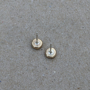 9ct yellow gold squashed blob studs
