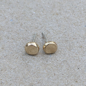 9ct yellow gold squashed blob studs