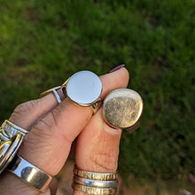 Load image into Gallery viewer, Sterling Silver and 9ct yellow gold large squashed blob ring size Q1/2