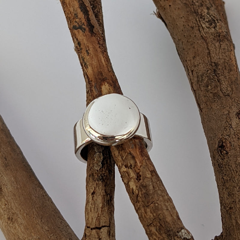 Sterling Silver squashed blob ring size K