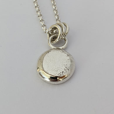 Sterling silver large squashed blob pendant (number 1)