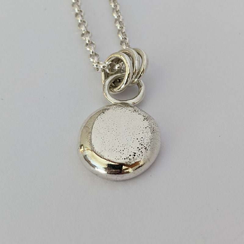 Sterling silver large squashed blob pendant (number 1)