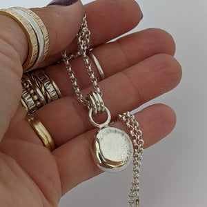 Sterling silver large squashed blob pendant (number 1)
