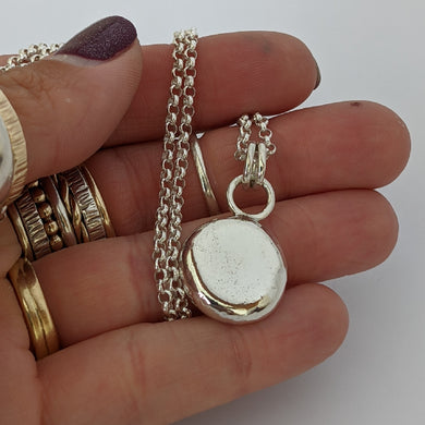 Sterling silver large squashed blob pendant (number 4)