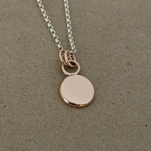 9ct rose gold large squashed blob pendant