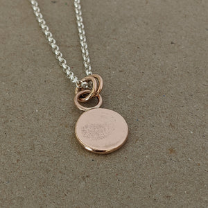 9ct rose gold large squashed blob pendant