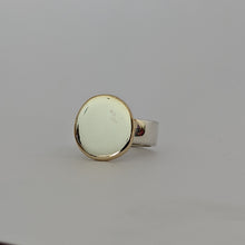 Load image into Gallery viewer, Sterling Silver and 9ct yellow gold large squashed blob ring size Q1/2