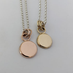 9ct rose gold large squashed blob pendant