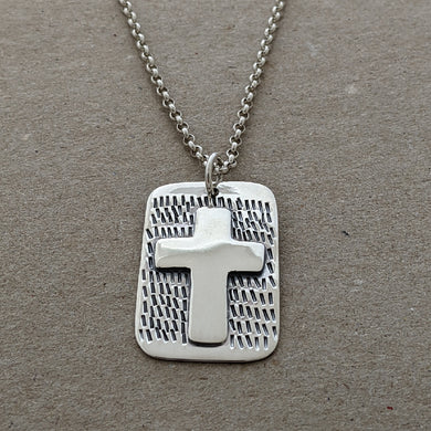 Sterling silver large cross pendant