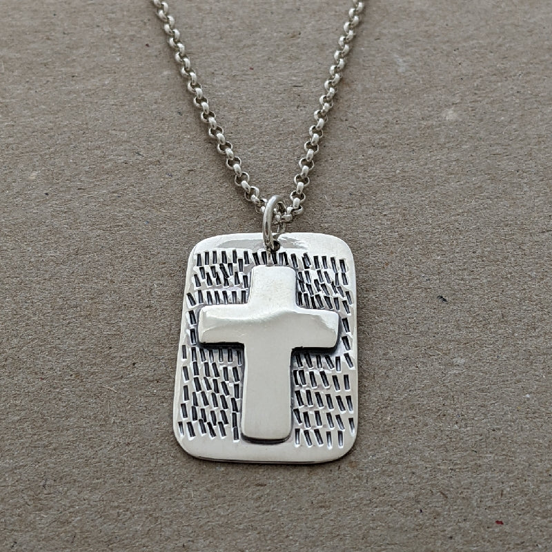 Sterling silver large cross pendant