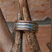Load image into Gallery viewer, Sterling silver and rose gold stacking set size R 1/2