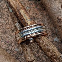 Load image into Gallery viewer, Sterling silver and rose gold stacking set size R 1/2