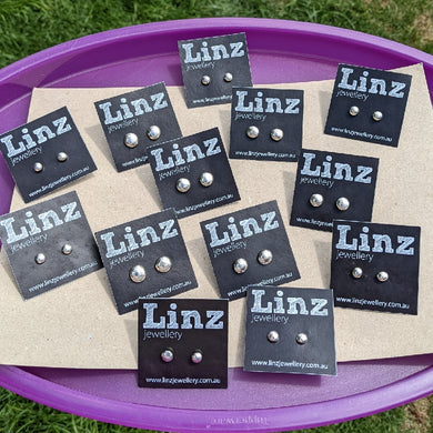 Sterling silver Blob studs - small