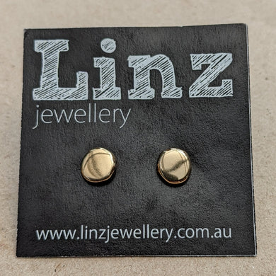 9ct yellow gold squashed blob studs