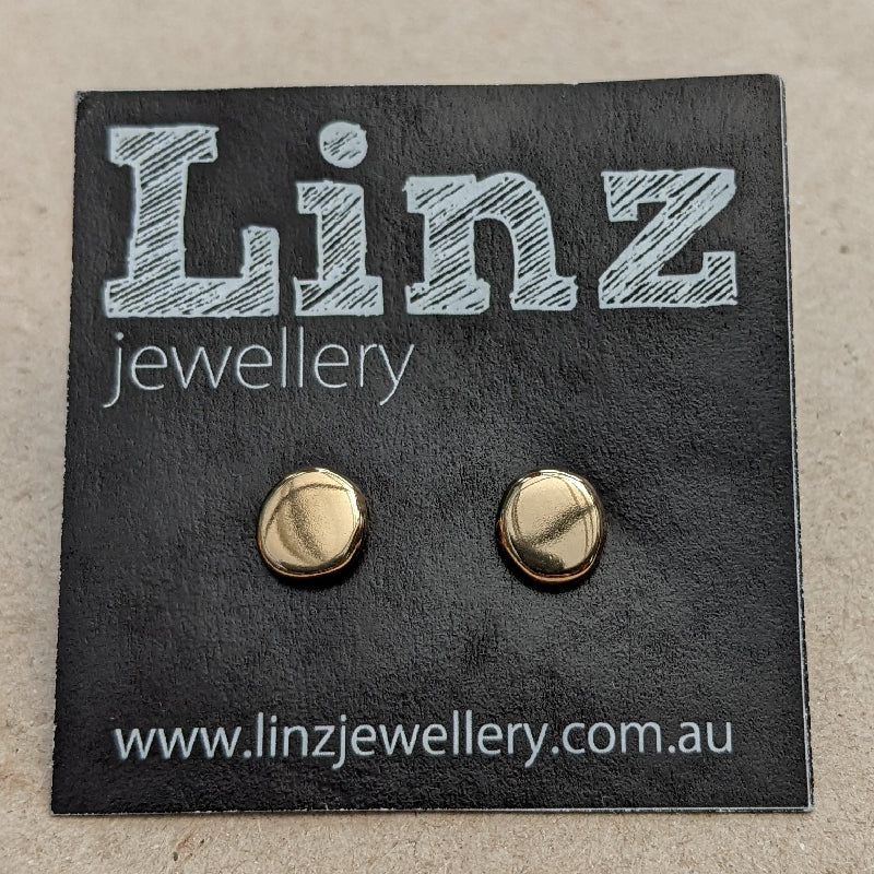 9ct yellow gold squashed blob studs