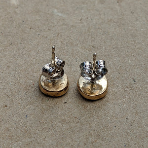 9ct yellow gold squashed blob studs