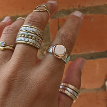 Load image into Gallery viewer, Sterling Silver and 9ct rose gold squashed blob ring size S1/2