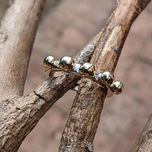 Load image into Gallery viewer, 5 yellow gold blob stacking ring size Q