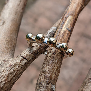 5 yellow gold blob stacking ring size Q