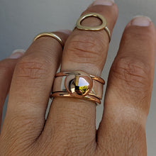 Load image into Gallery viewer, Sterling Silver and 9ct rose gold blob ring size T