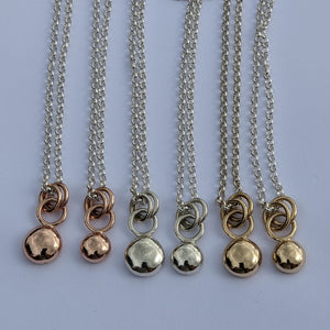 9ct rose gold small blob pendant