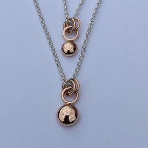 9ct rose gold small blob pendant