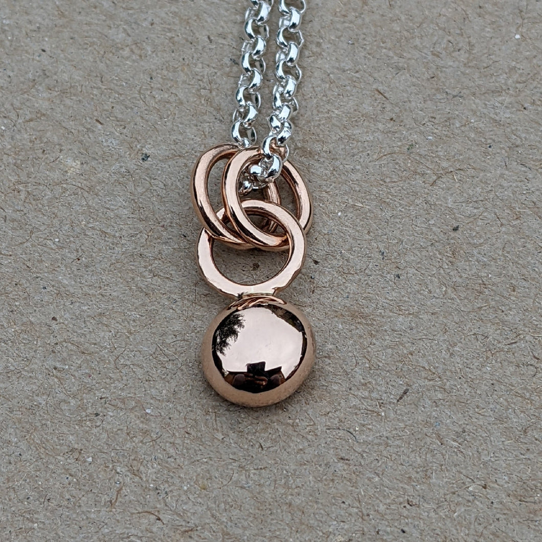 Custom listing for Trish - 9ct rose gold small blob pendant