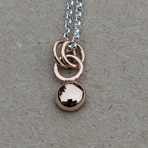 9ct rose gold small blob pendant