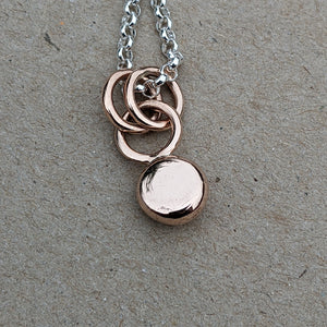 Custom listing for Trish - 9ct rose gold small blob pendant