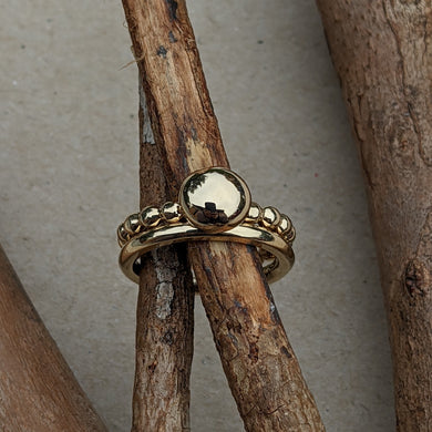 Yellow gold blob ring set size N1/2