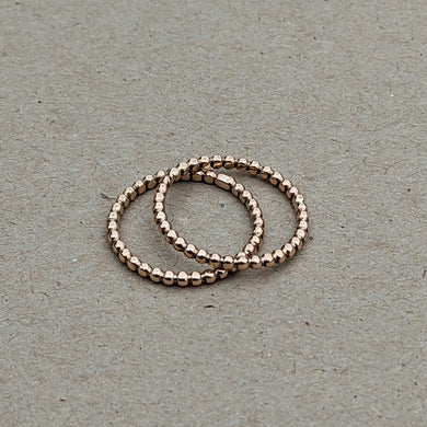 9ct rose gold beaded stacker size Q