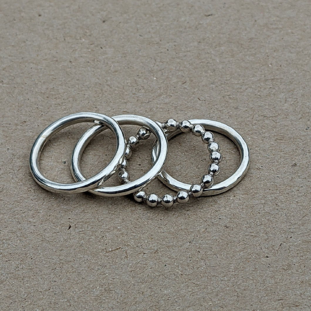 Sterling silver stacking ring set of 4 size Q 1/2