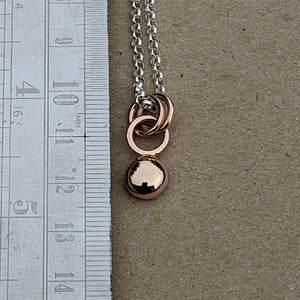 9ct rose gold small blob pendant