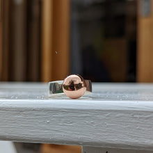 Load image into Gallery viewer, Sterling Silver and 9ct rose gold blob ring size T