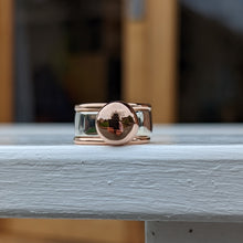 Load image into Gallery viewer, Sterling Silver and 9ct rose gold blob ring size T