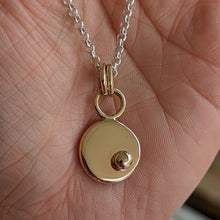 Load image into Gallery viewer, 9ct yellow gold squashed blob pendant with little blob!