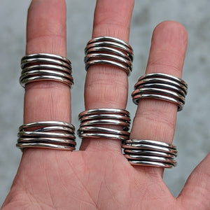 Sterling silver Tangled ring size N number 3