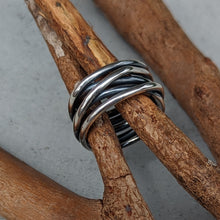 Load image into Gallery viewer, Sterling silver Tangled ring size Q Number 1