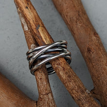 Load image into Gallery viewer, Sterling silver Tangled ring size R number 2