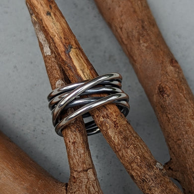 Sterling silver Tangled ring size R number 2