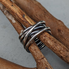 Load image into Gallery viewer, Sterling silver Tangled ring size R number 2