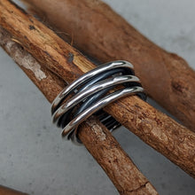 Load image into Gallery viewer, Sterling silver Tangled ring size P number 4