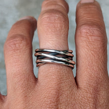 Load image into Gallery viewer, Sterling silver Tangled ring size P number 5