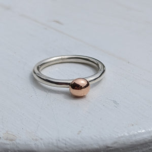 Rose gold blob stacking ring size P1/2