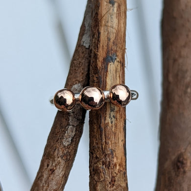 Rose gold x3 blob stacking ring size I
